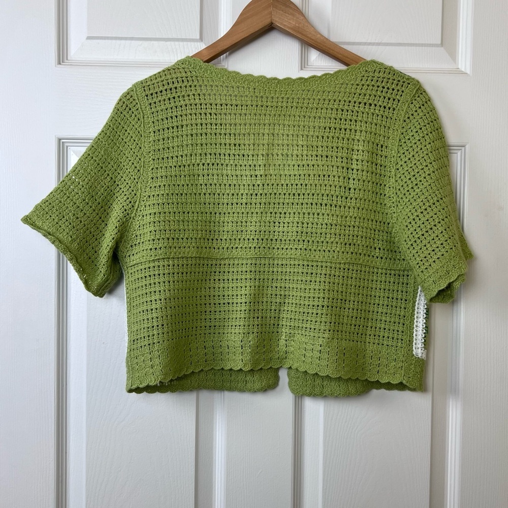 New In Cardigan Crochet Knit Floral Cottagecore - Picture 2 of 5